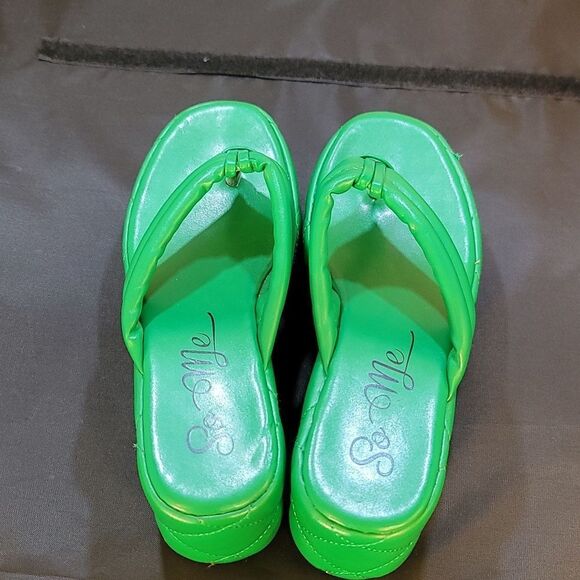 SO ME CHUNKY PLATFORM TOE POST SANDALS - Picture 9 of 14